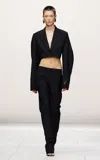 Givenchy Cropped Piece-dyed Wool Mohair Jacket In Black