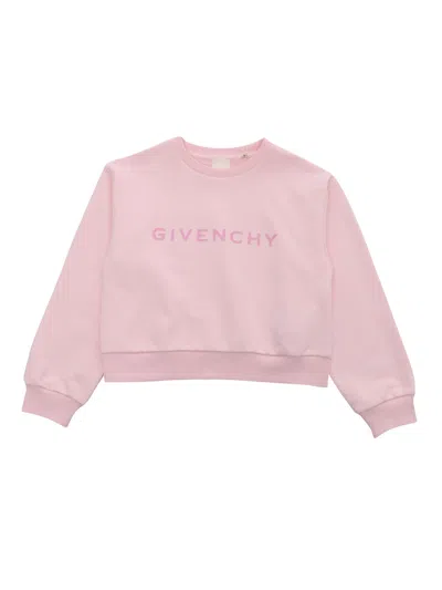 GIVENCHY CROPPED PINK SWEATSHIRT