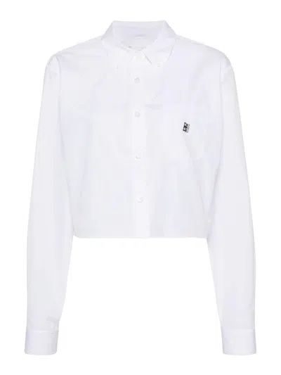 Givenchy Cropped Poplin Shirt In White