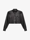 Givenchy Cropped Shirt In Leather With 4g Detail
