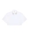 Givenchy Cropped Shirt In Poplin With Crystals Collar In White