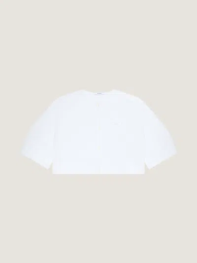 GIVENCHY CROPPED SHIRT IN POPLIN WITH GIVENCHY PATCH