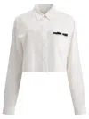 Givenchy Cropped Button-front Shirt With Bow Detail In White
