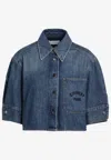 Givenchy Cropped Cocoon Shirt In Medium Denim Clothing In Blue