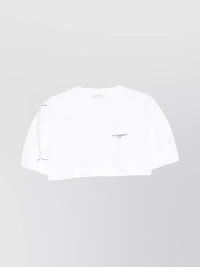 Givenchy Cropped Short Sleeve Crew Neck T-shirt In White