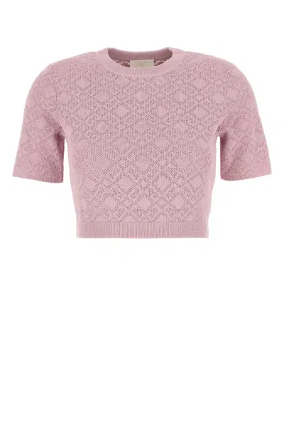 Givenchy Cropped Short Sleeves Sweater In Pink