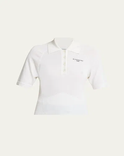 Givenchy Cropped Short-sleeve Polo Shirt In White