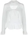 Givenchy Cropped Silk Blouse In White