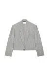 Givenchy Cropped Single-breasted Blazer In Gray