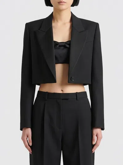 Givenchy Cropped Single-breasted Merino Wool Blazer With Lapels In Black