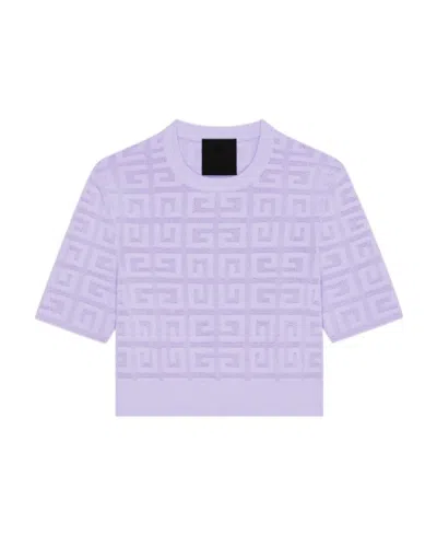 Givenchy Cropped Sweater In 4g Jacquard In Blue