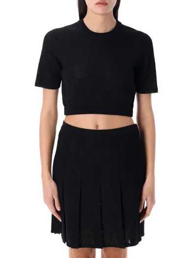 Givenchy Cropped Sweater In Monogram 72 Jacquard In Black