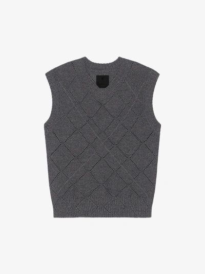 Givenchy Pull Cropped En Laine In Medium Grey