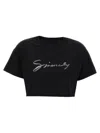 Givenchy Signature Logo Cropped T-shirt In Black