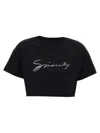 Givenchy Signature Logo Cropped T-shirt In Black