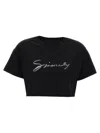 Givenchy Signature Logo Cropped T-shirt In Black