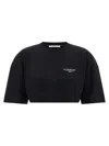 Givenchy Cropped Fit T-shirt In Cotton With Stamp Print Clothing In Black