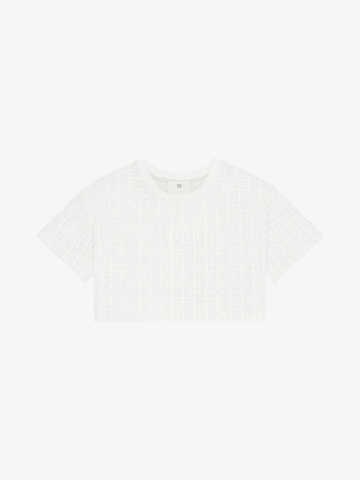 Givenchy Cropped T-shirt In 4g Cotton Towelling Jacquard In White