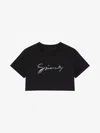 Givenchy Signature Logo Cropped T-shirt In Black
