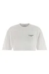 Givenchy Cropped Fit T-shirt In Cotton With Stamp Print Clothing In White