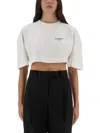 Givenchy Cropped T-shirt With Logo Print In White
