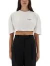 Givenchy Cropped T-shirt With Logo Print In White