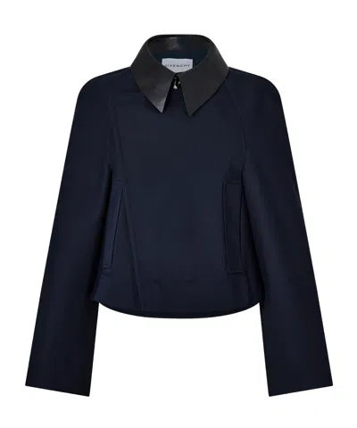 Givenchy Cropped Tailored Jacket In Blue