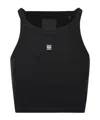 Givenchy Cropped Tank Top In Cotton With 4g Detail In Black