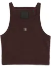 Givenchy 4g Logo Ribbed Crop Tank Top In Brown