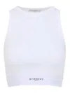 Givenchy White Ribbed Stretch Cotton Cropped Tank Top In White