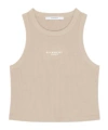 Givenchy Cropped Tank Top In Cotton With  Paris Print In Neutral