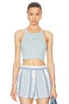 Givenchy Logo-plaque Ribbed Tank Top In Sky Blue