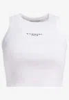 Givenchy White Sleeveless Top With Logo Lettering On The Front In Cotton Stretch Woman In White