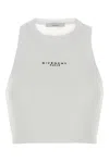Givenchy White Sleeveless Top With Logo Lettering On The Front In Cotton Stretch Woman In White