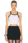 Givenchy Cropped Tank Top In Cotton And Crystals With 4g Detail In White