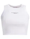 Givenchy White Sleeveless Top With Logo Lettering On The Front In Cotton Stretch Woman In White