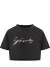 Givenchy Signature Logo Cropped T-shirt In Black