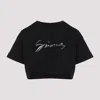 Givenchy Signature Logo Cropped T-shirt In Black