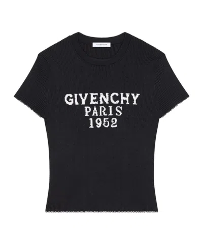 Givenchy Cropped Top In Fine Rib In Blue