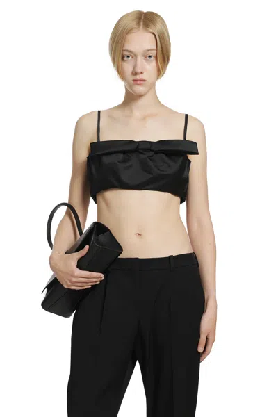 Givenchy Cropped Top With Bow In Black