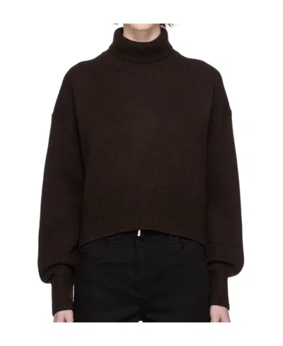 Givenchy Cropped Turtleneck Sweater In Brown