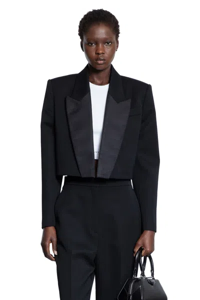 Givenchy Cropped Tuxedo Blazer In Wool In Black