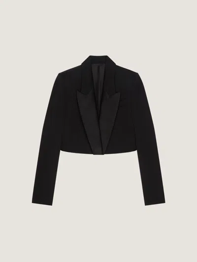 GIVENCHY CROPPED TUXEDO JACKET IN WOOL
