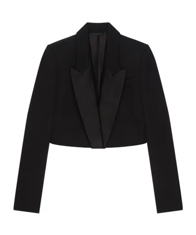 GIVENCHY CROPPED TUXEDO JACKET IN WOOL