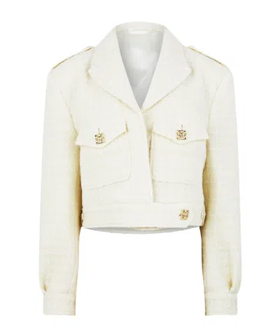 Givenchy Cropped Tweed Jacket In Neutral