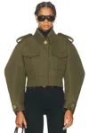 Givenchy Cropped Utility Jacket In Brown