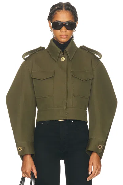 Givenchy Cropped Utility Jacket In Brown