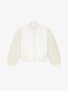 Givenchy Cropped Varsity Jacket In Wool And 4g Fur In White