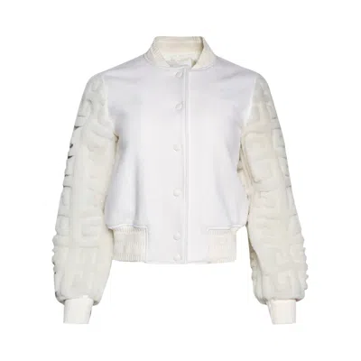 Pre-owned Givenchy Cropped Varsity Jacket 'white' | Women's Size 36