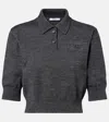 Givenchy Cropped Wool And Alpaca Polo Sweater In Gray